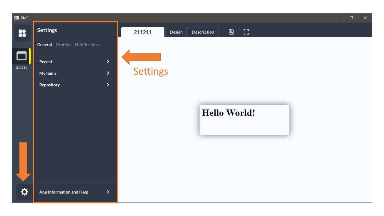 Settings Panel
